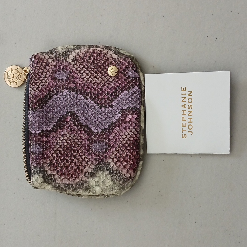 Stephanie Johnson Elegant Purple and Gold Women's Mini Flat Pouch